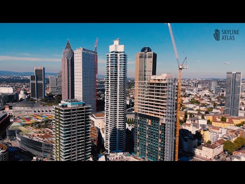 Frankfurt am Main - Neue Hochhäuser im Europaviertel - Wolkenkratzer und Sehenswürdigkeiten