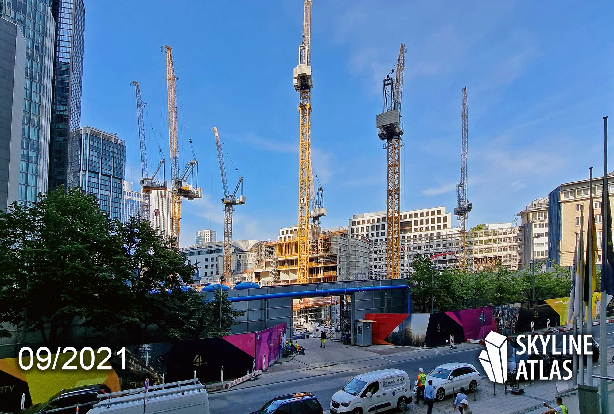 Four in Frankfurt, Germany - FOUR Frankfurt - For Frankfurt - Skyscraper District - New Skyscrapers Europe - Construction site September 2021