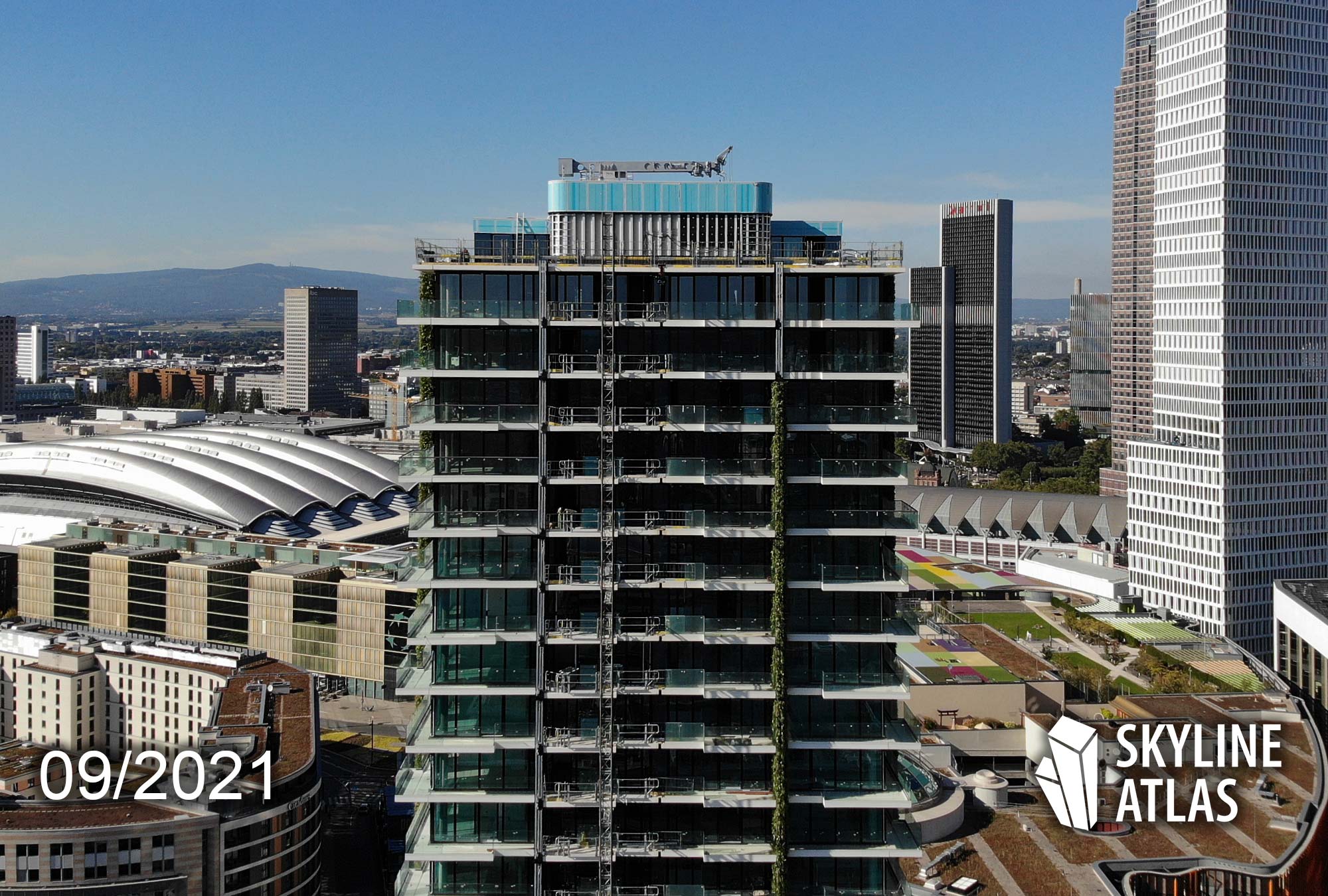 Frankfurt Eden Tower - Eden facade - construction site - European residential skyscraper - September 2021