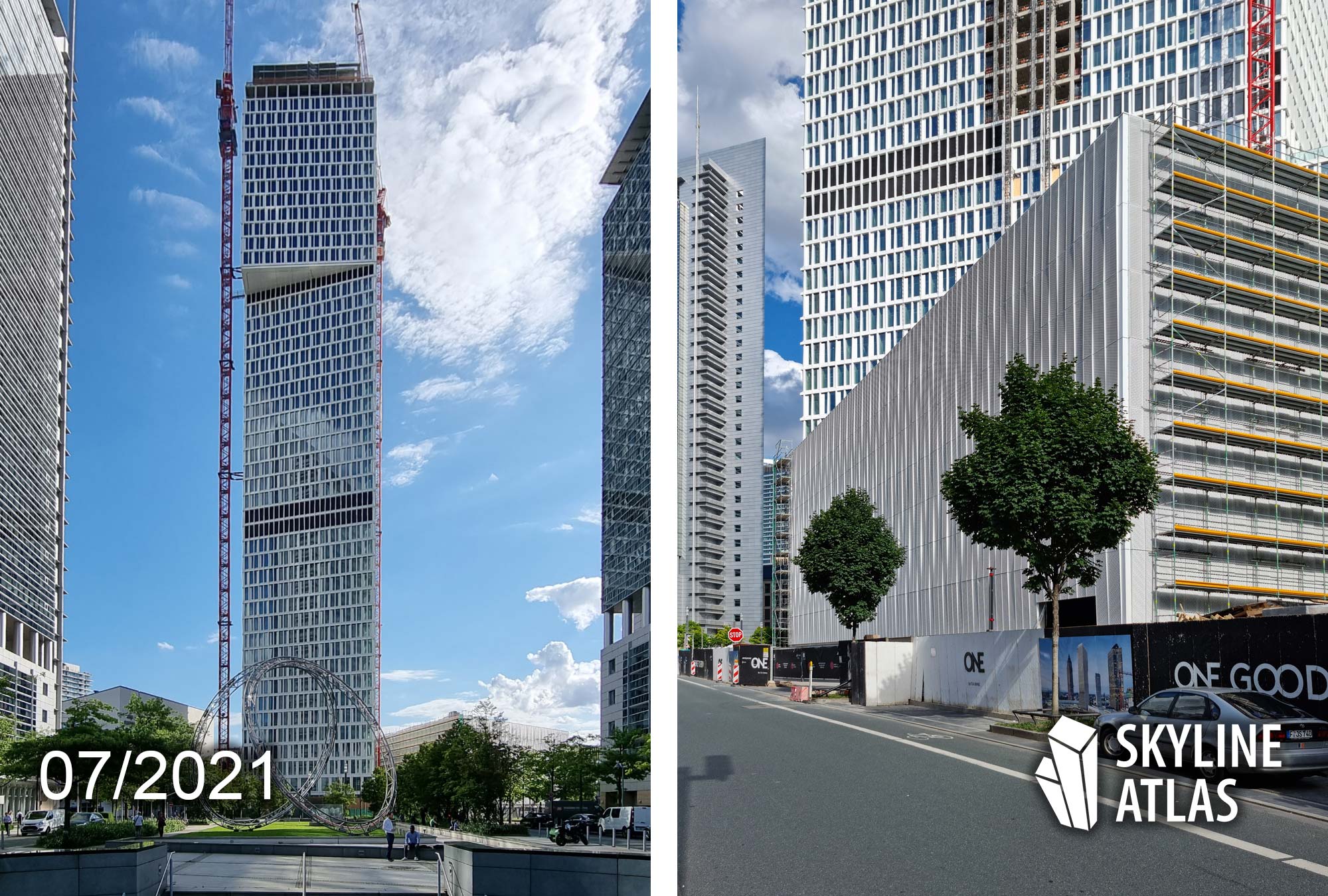 one-frankfurt-europe-new-skyscraper-tower-tower-1-construction-site-ca-immo-meurer-july-2021 One Frankfurt - Tower 1 Frankfurt - New Skyscraper Europe - Developed by CA Immo - Architect Meurer - July 2021 - construction site