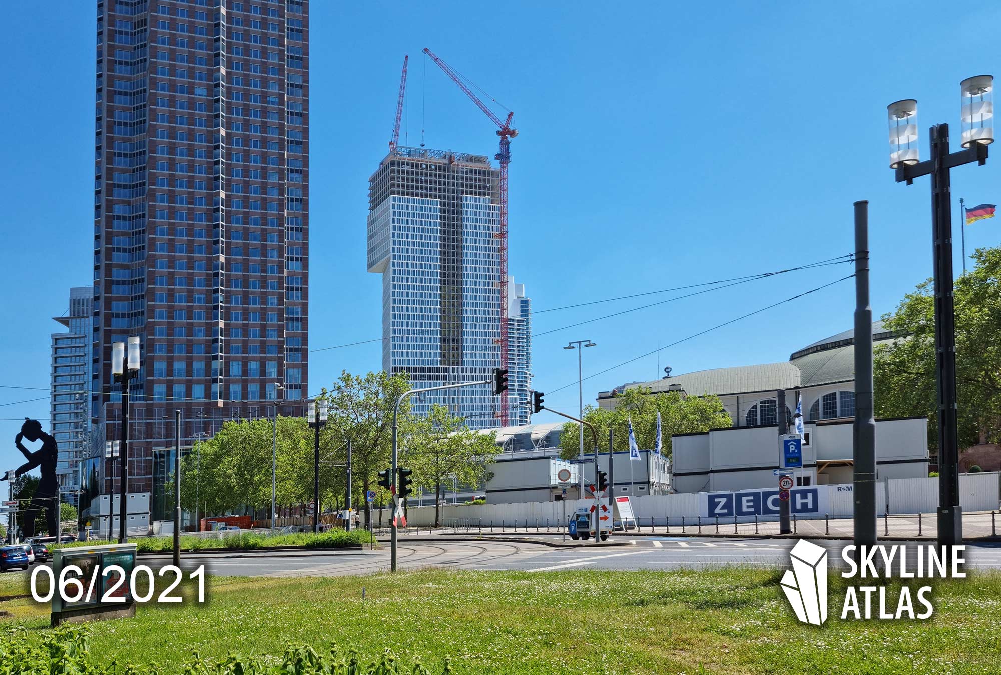 one-frankfurt-ffm-tower-one-ca-immo-europaviertel-wolkenkratzer-baustelle-juni-2021 Tower 1 Frankfurt, Germany - New Skyscraper Europe - CA Immo - June 2021