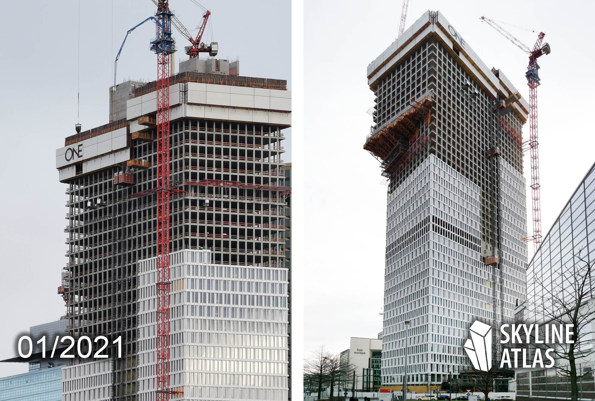 one-frankfurt-tower-hochhaus-wolkenkratzer-ca-immo-meurer-architekten-baustelle-januar-2021 ONE January 2021 - Frankfurt skyscraper 2021