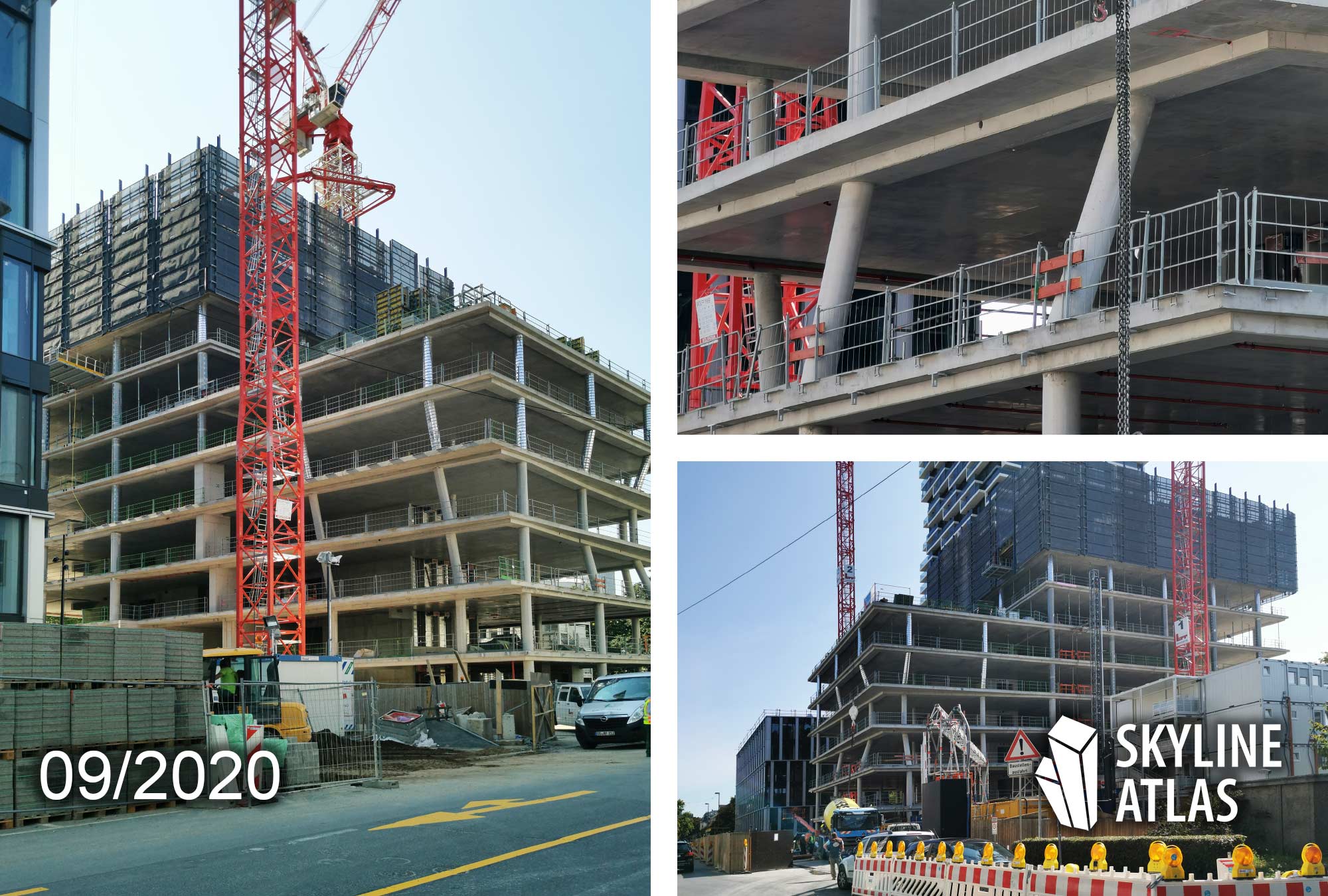 99 West Frankfurt - construction progress in September 2020 - BNP Paribas office tower in Bockenheim