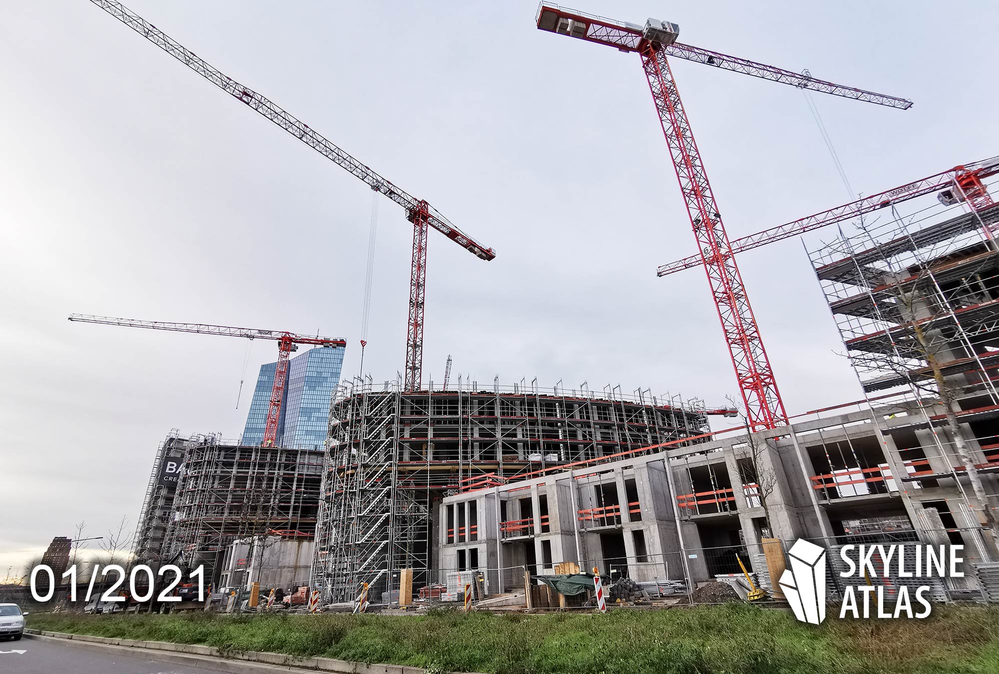HPQ Frankfurt - Hafen Park Quarter - Apartments Ostend Frankfurt - construction status January 2021