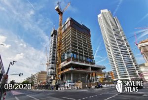 Spin Frankfurt - The Spin Tower - construction site - construction progress August 2020 - Güterplatz highrise - concrete framework tower