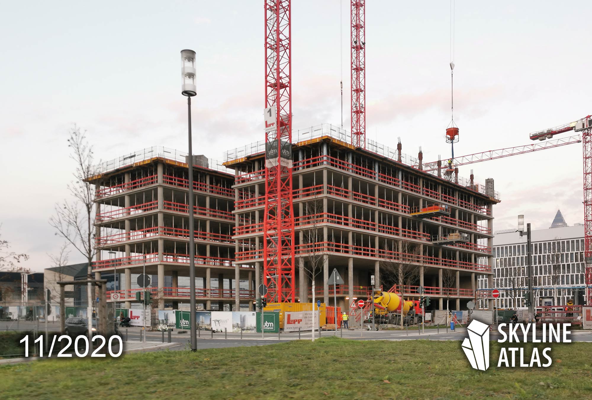 FAZ Tower Frankfurt - Construction site FAZ newspaper - construction progress November 2020