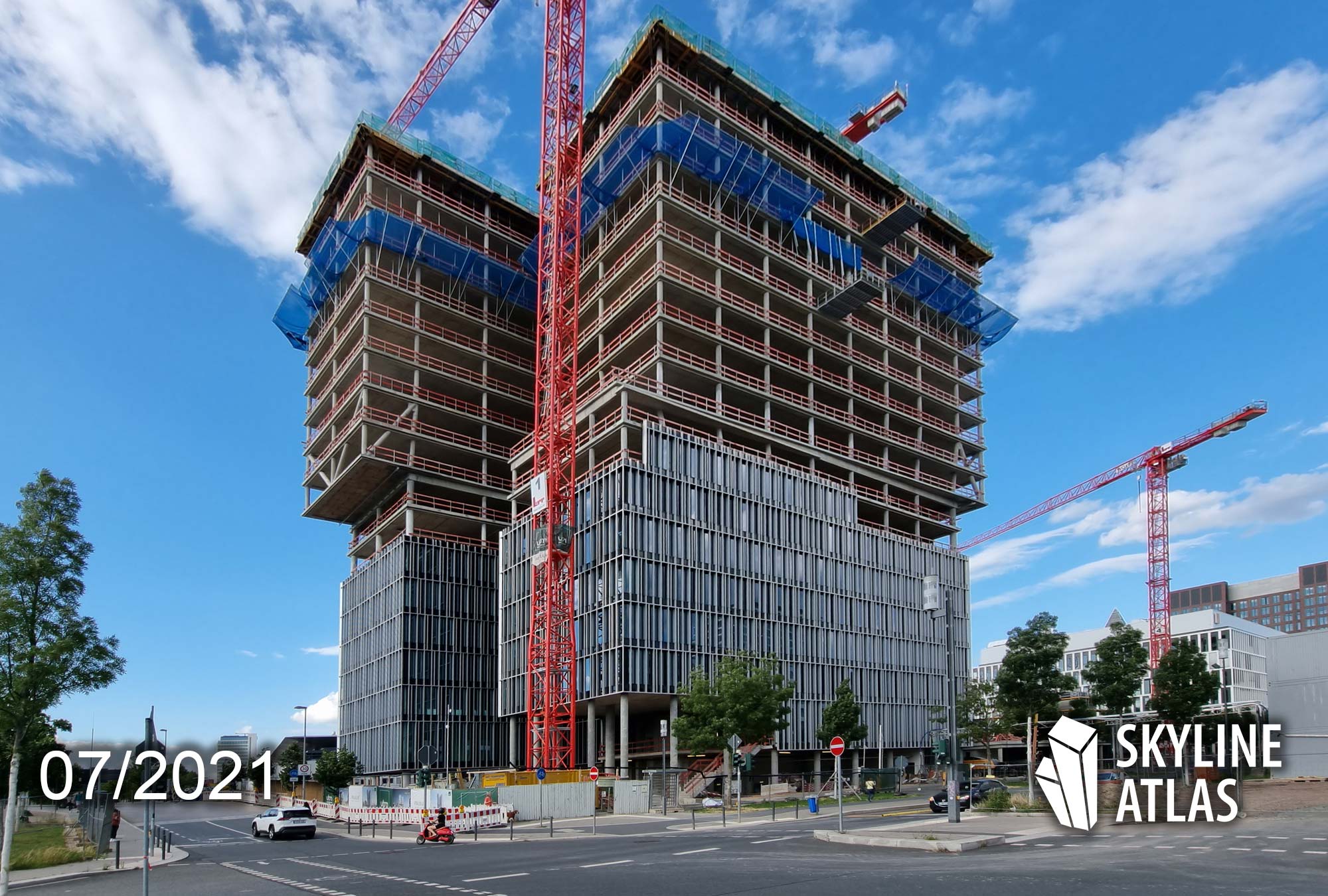 FAZ Tower Frankfurt - New Headquarters - New FAZ premises - Frankfurter Allgemeine Zeitung - July 2021 - construction site