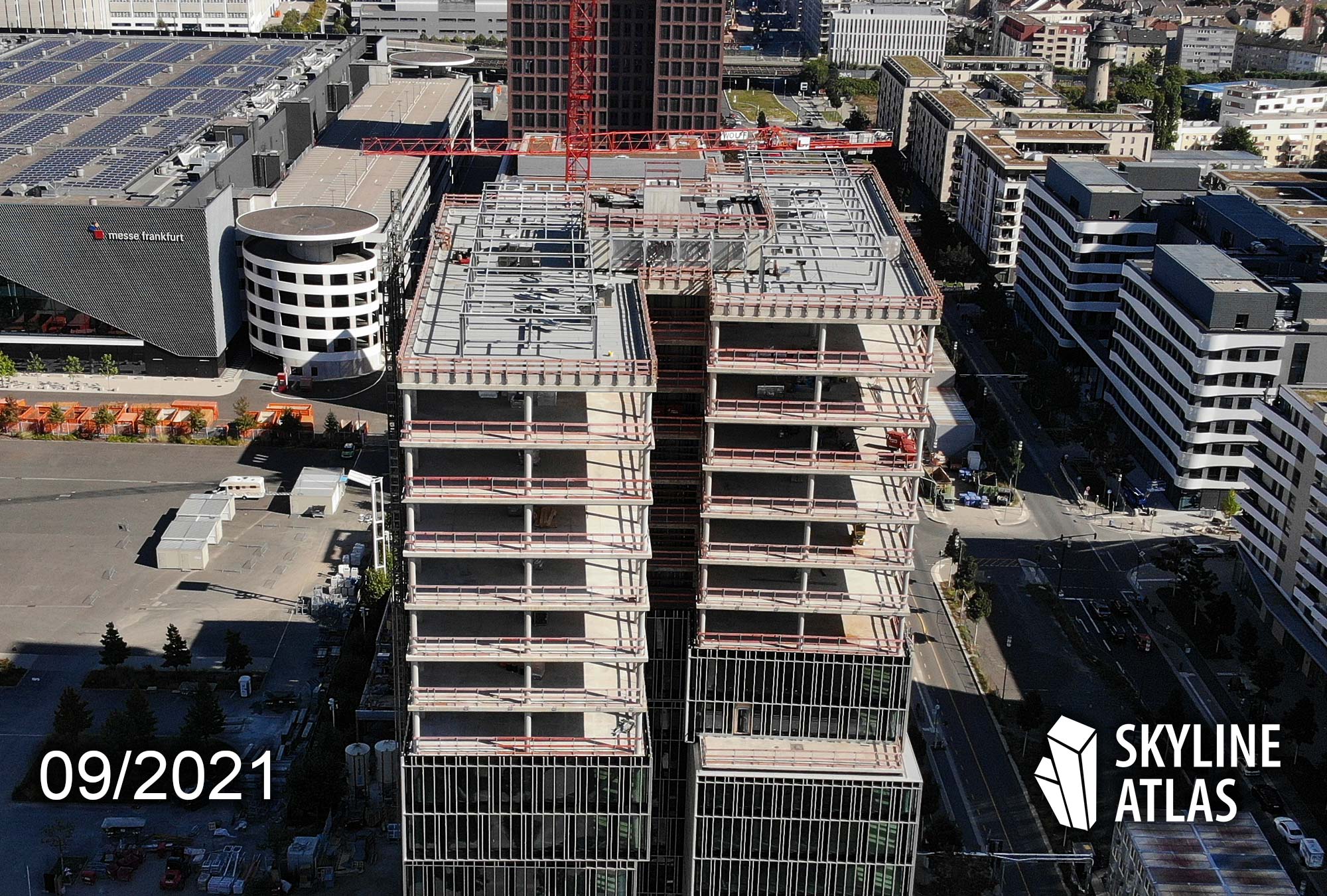 Frankfurter Allgemeine Zeitung newspaper - FAZ headquarters - new head office - September 2021 - construction site - shell construction