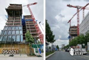 FAZ newspaper new headquarters - FAZ Tower Frankfurt - new FAZ skyscraper - May 2021 construction site