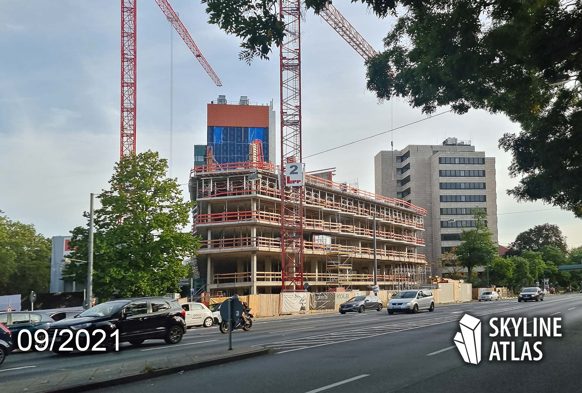 Prime Group Frankfurt - Highrise at Kennedyallee in Frankfurt, Germany - construction site as of September 2021