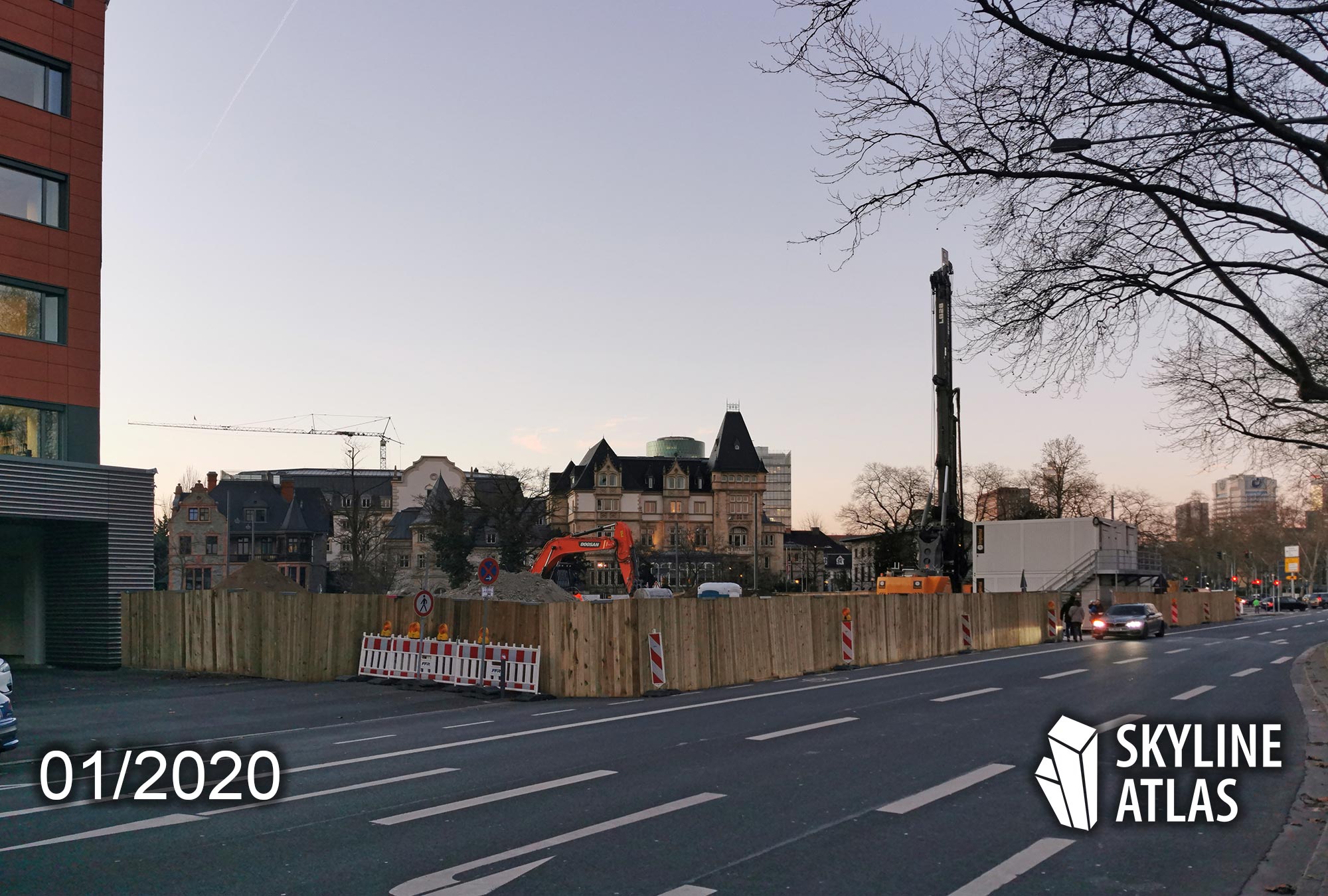 Condominium tower Frankfurt under construction Jan 2020