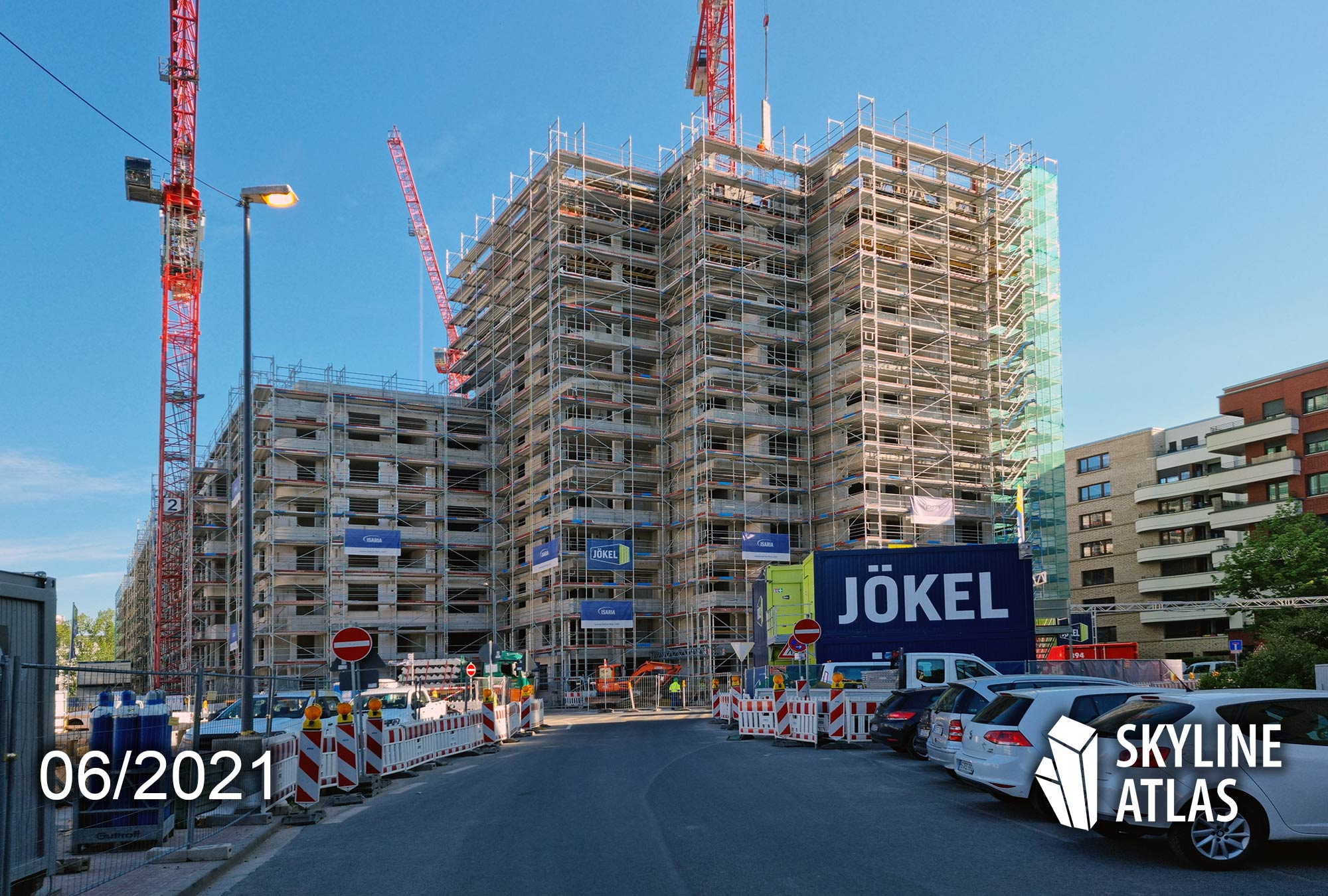 joekel-frankfurt-bauunternehmen-insaria-wohnbau-great-east-ostend-wohnungen-juni-2021-baustelle Great East Frankfurt - residential units with views to buy or rent - construction site June 2021