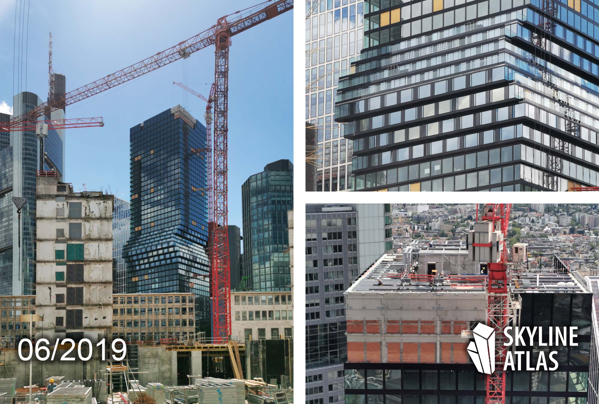OmniTurm in Frankfurt - one of the tallest new skyscrapers in Europa - Construction site as of June 2019
