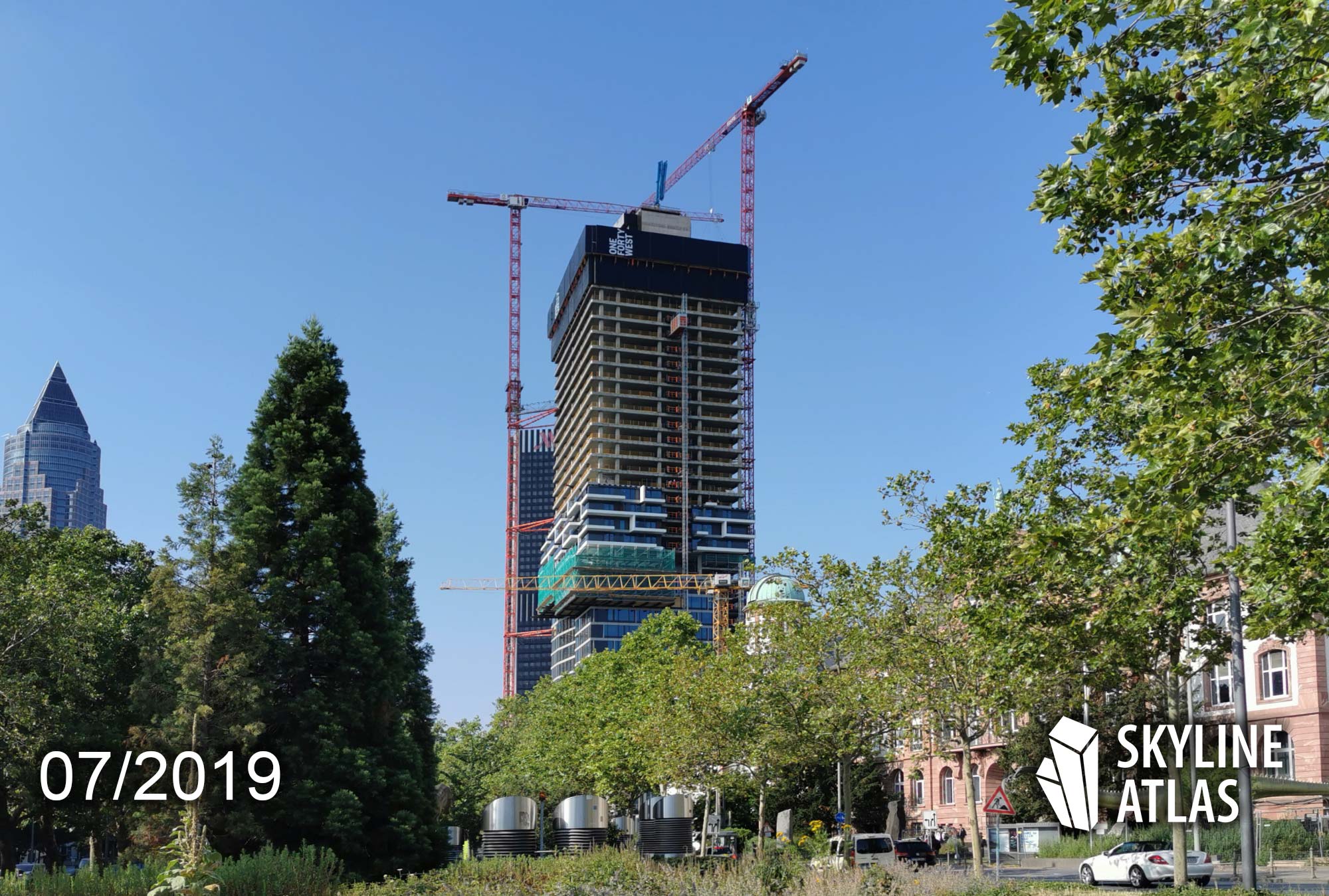 140 West - ONE FORTY WEST - skyscraper in Frankfurt - mixed use - under construction in July 2019