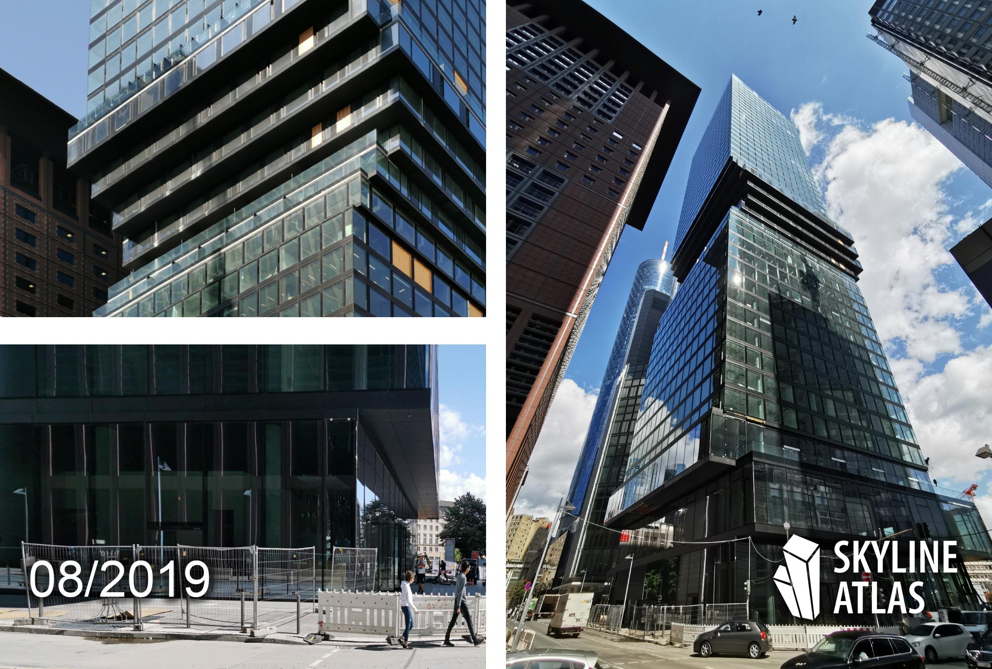 OmniTurm in Frankfurt - Omni Tower in the CBD - mixed-use skyscraper designed by BIG Bjarke Ingels Architects - construction site as of August 2019