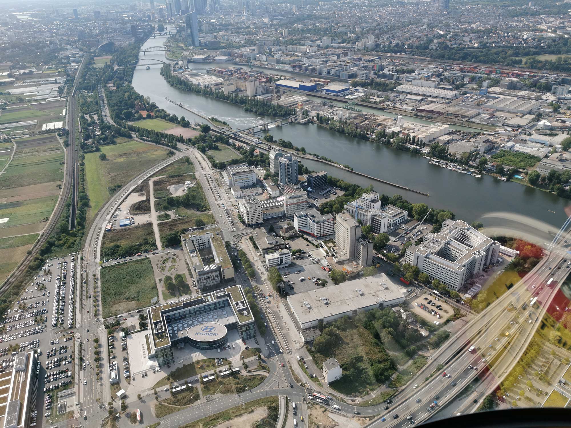 Offenbach Kaiserlei area as seen from the air - aerial photo - helicopter flight to Mainhattan