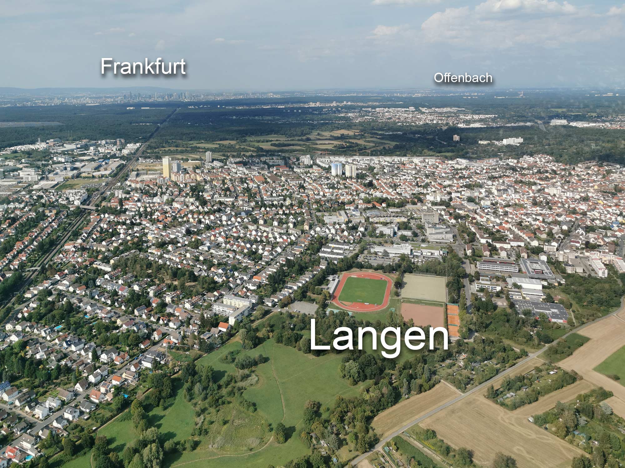 RheinMain area from above - Langen, Frankfurt, Offenbach - helicopter flight Egelsbach - Frankfurt Skyline Ride