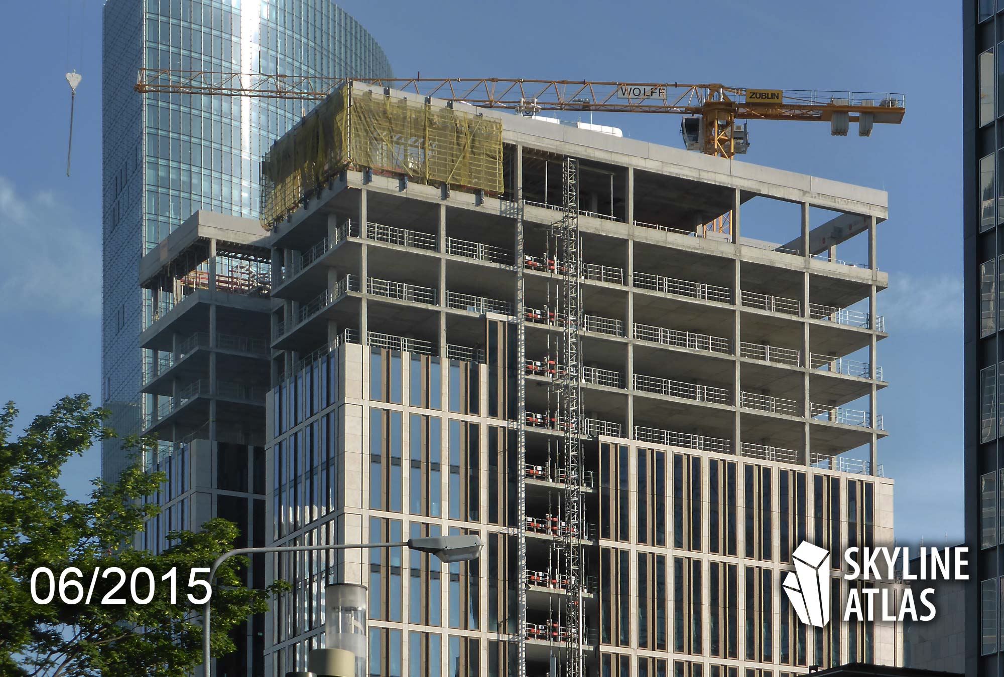 taunusanlage-8-frankfurt-t8-baustelle-baufortschritt-juni-2015 Taunusanlage 8 Frankfurt - T8 tower in Frankfurt Germany - construction site in 2015