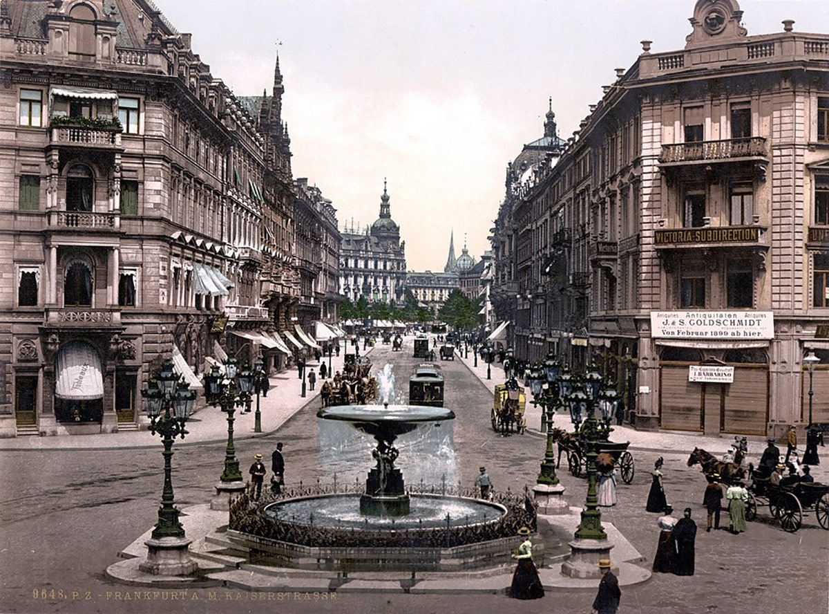 frankfurt-in-the-past-kaiserstrasse-kaiserplatz-1899 Frankfurt in 1899 - Kaiserstrasse at Kaiserplatz