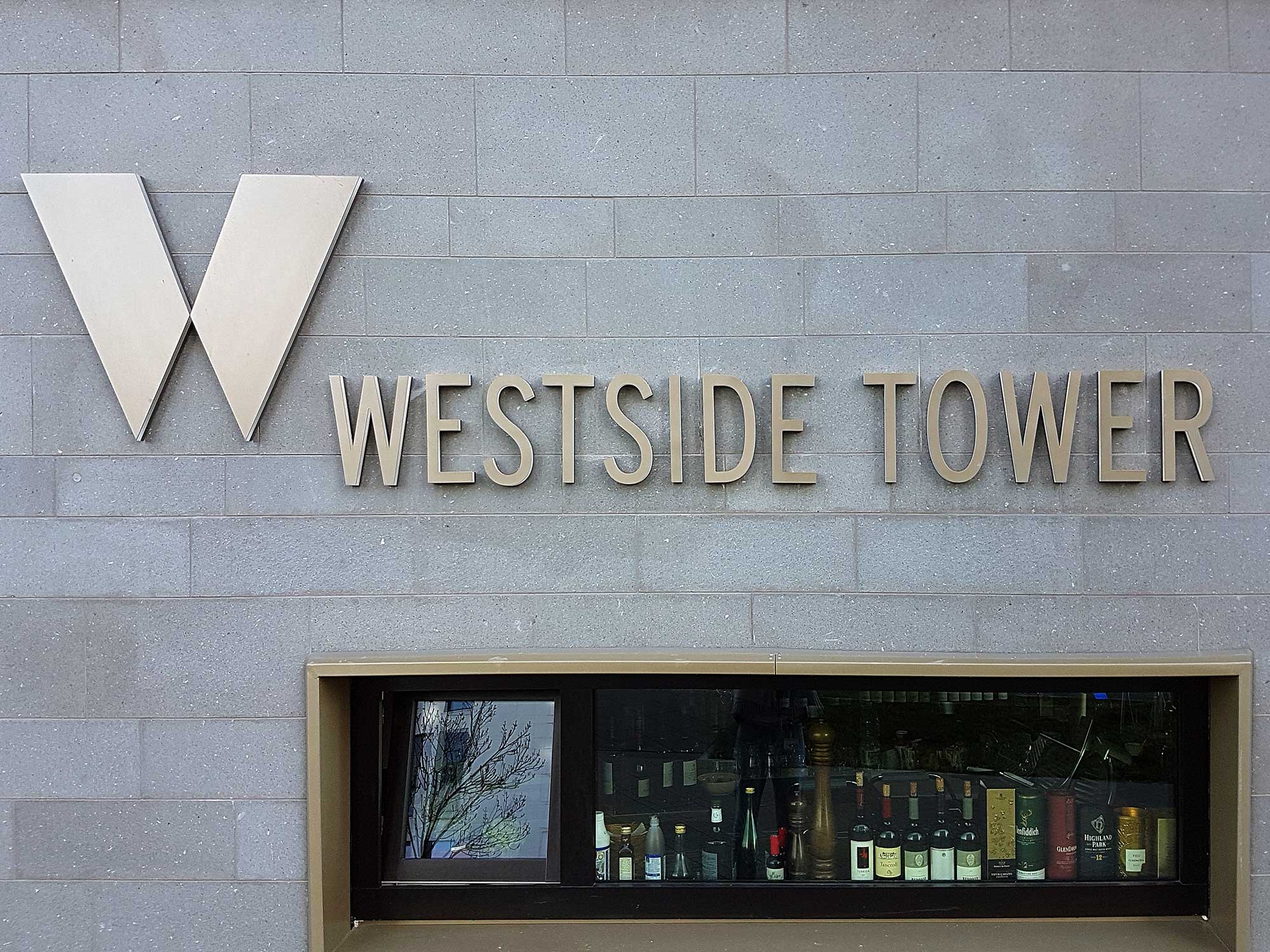 West Side Tower logo - facade of the new rental tower