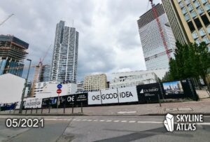 Frankfurt Millennium Towers - planned supertall skyscraper in Germany - CA Immo project - Millenium Tower - Construction site in May 2021