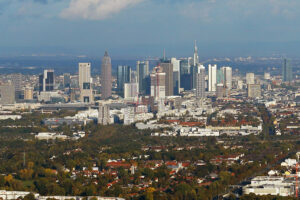 Downtown Frankfurt with its skyscrapers - as of October 2020