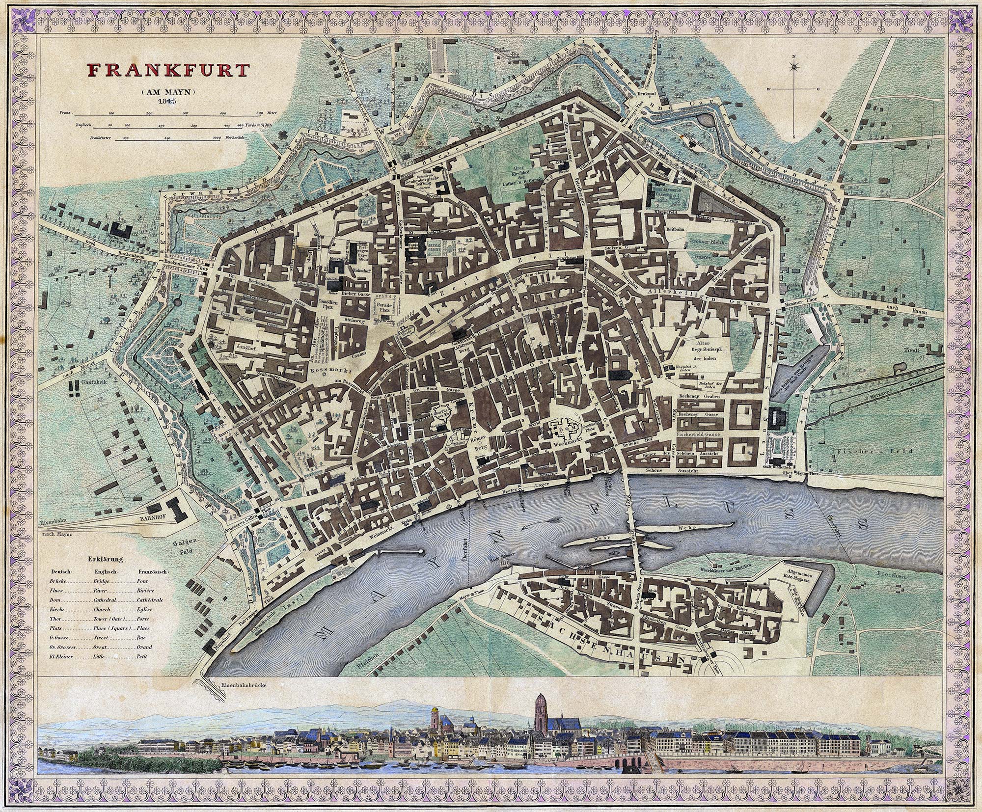 frankfurt-1845-city-map-free-city-of-frankfurt-germany Frankfurt in 1845 - Free City of Frankfurt