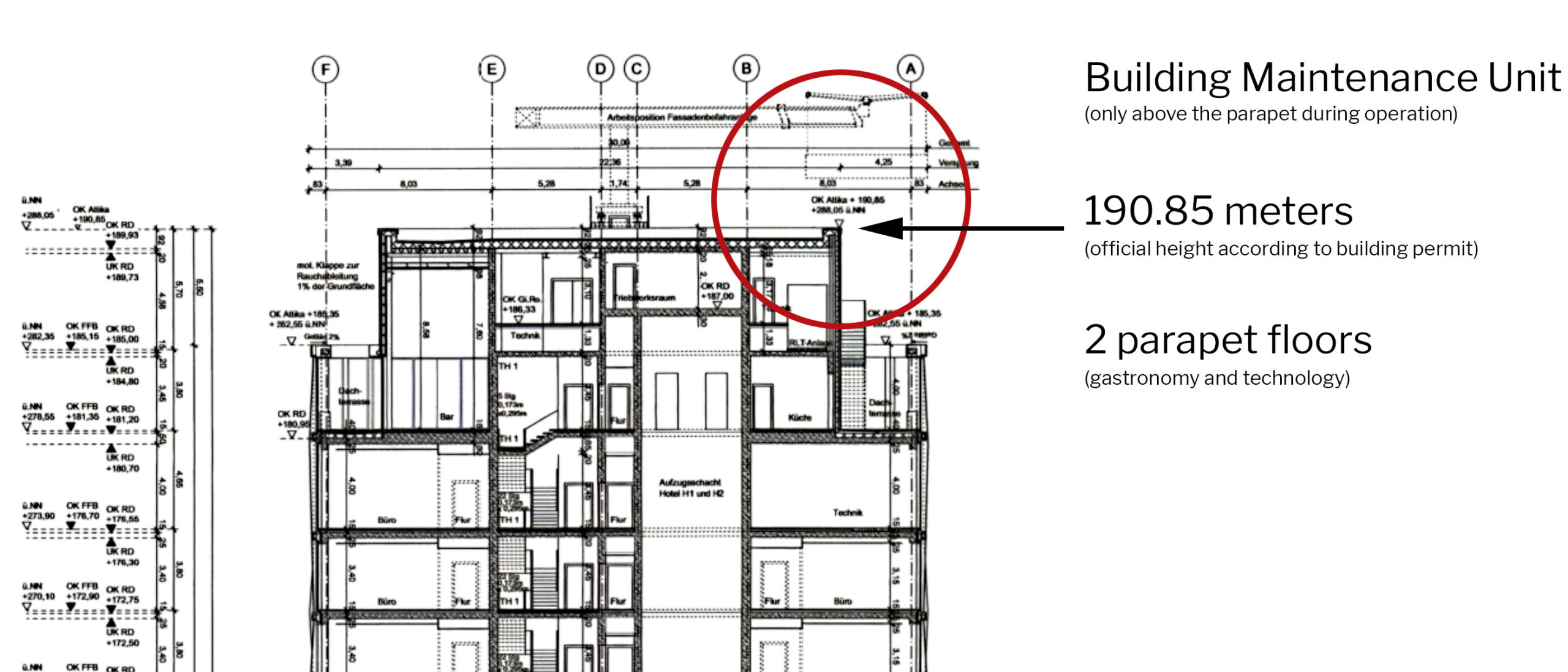 tower-one-frankfurt-height-plan-diagram-elevation-parapet-roof-parapet-floors ONE Height - Tower ONE Frankfurt official height - plan - diagram - parapet roof - parapet floors