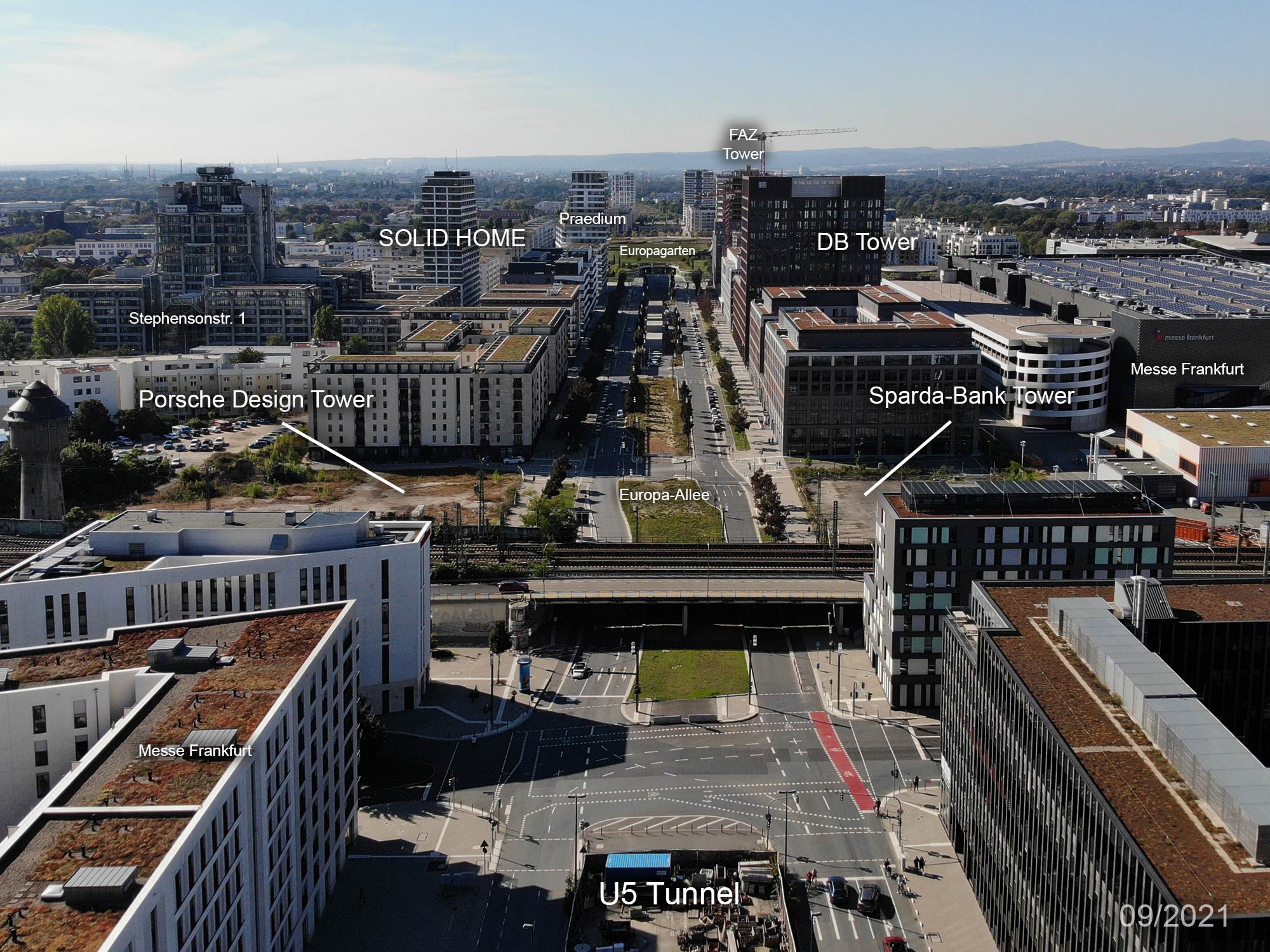 Europan Quarter Frankfurt, Germany - New buildings erected due to Brexit - September 2021