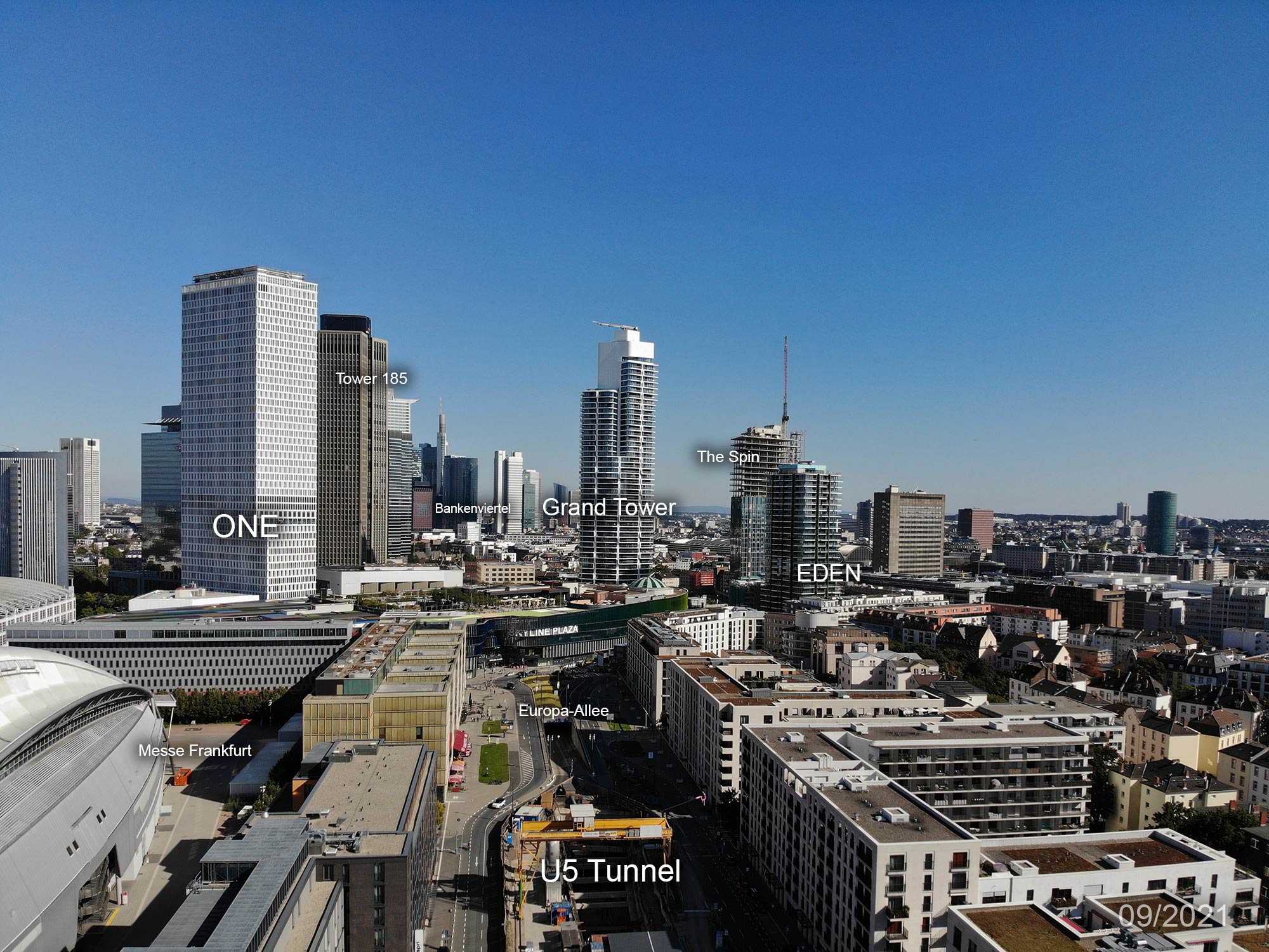 Frankfurt European District - new real estate development zone - September 2021