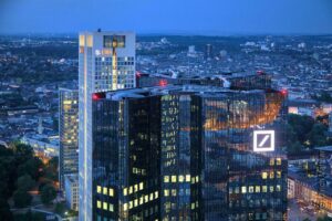 Deutsche Bank headquarters - night shot - Deutsche Bank HQ in Frankfurt, Germany