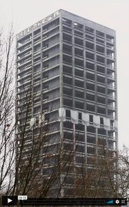 AfE Tower Frankfurt - AfE Turm Frankfurt - demolition - controlled blast in Frankfurt, Germany, Europe